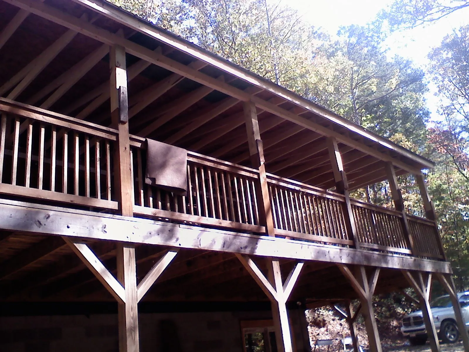 Timber framing under a new elevated porch and deck — Roof Leak Repair in Island Heights by Roofing Brothers